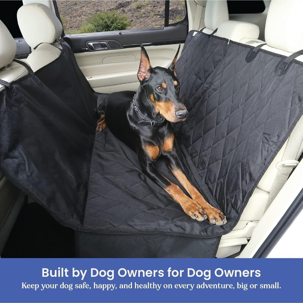 4Knines Dog Rear Seat Cover Fold Down Seats, 60 40 split, Hammock, Black, New